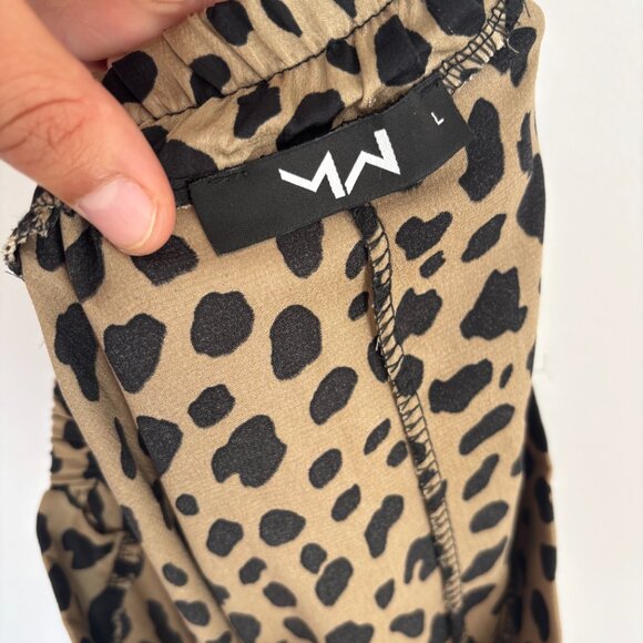 Silk-look A-line Gold Spotted Skirt size L - Picture 4 of 5